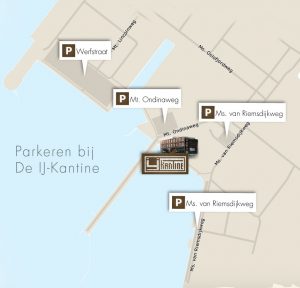 Plattegrond parkeren bij de IJ-kantine